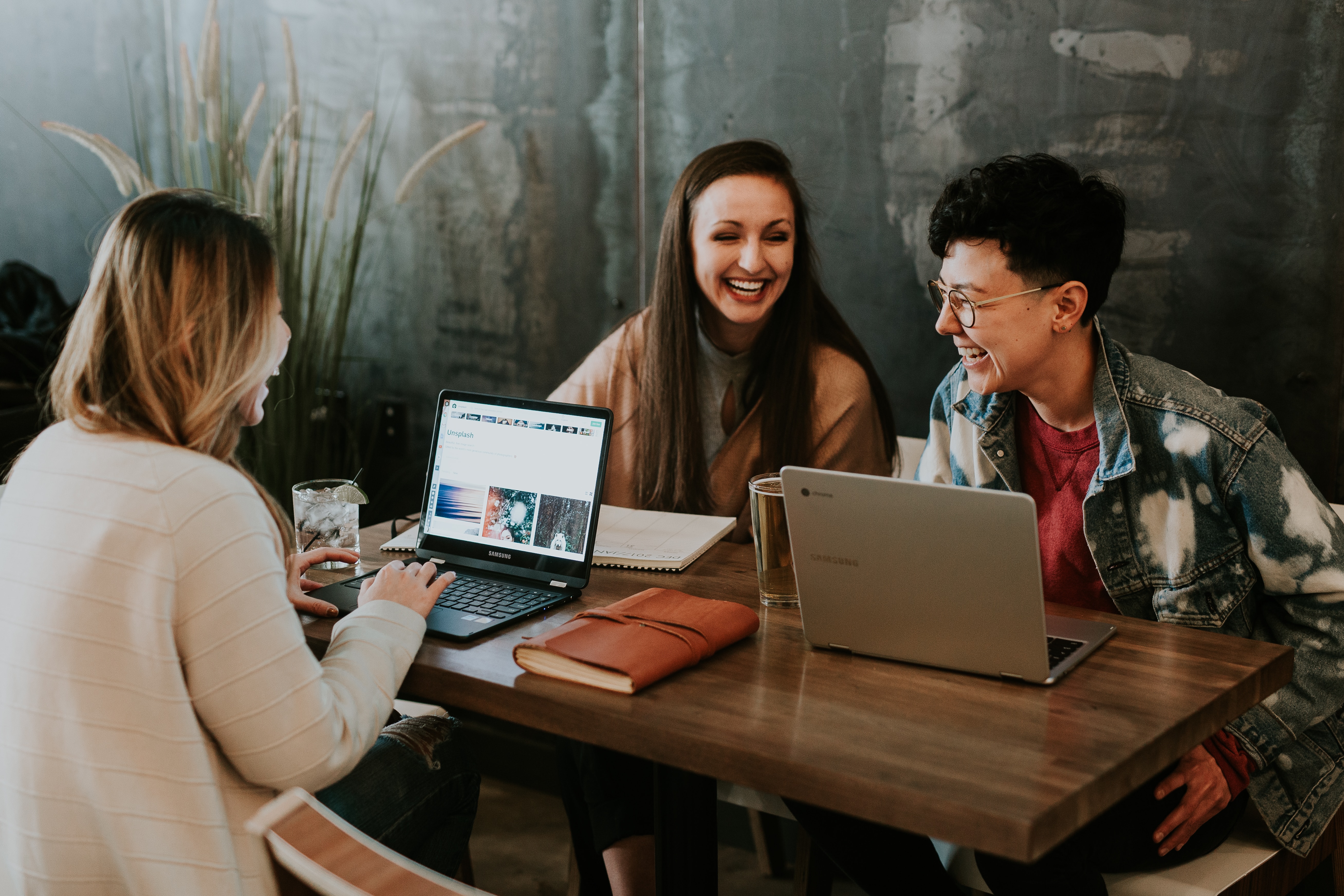 People in a modern workspace